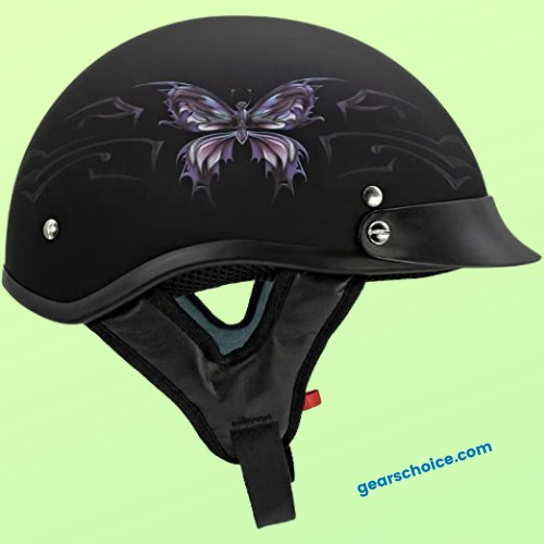 2) VCAN Cruiser Butterfly Half Helmet