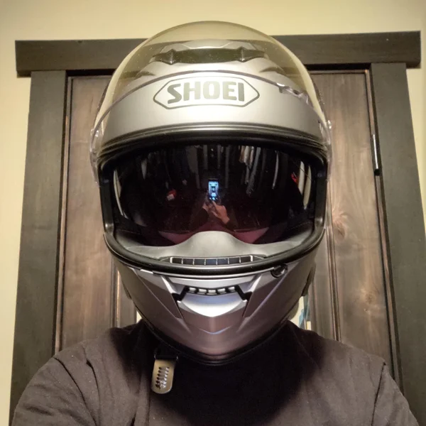 Shoei GT‑Air II clear visor closed showing wide field of view.