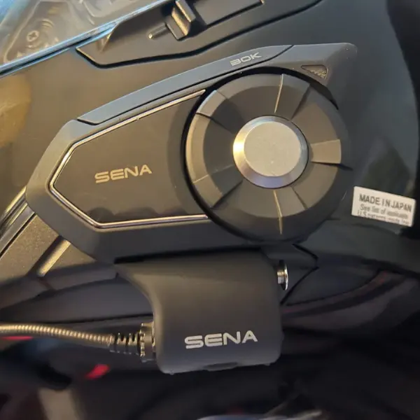 Shoei GT‑Air II helmet with integrated SENA SRL2 intercom fitted.