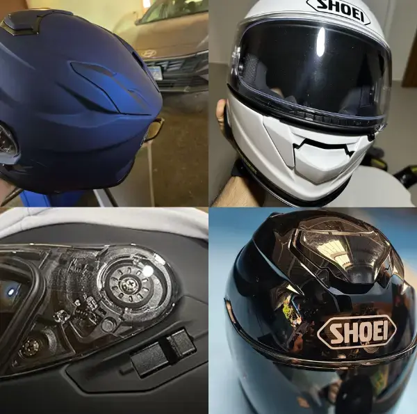 Shoei GT‑Air II chin and top vents open for maximum airflow.