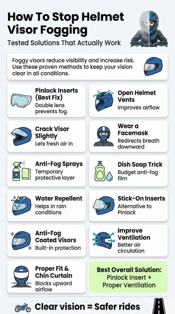 11 Ways to Stop Your Motorcycle Visor Steaming Up